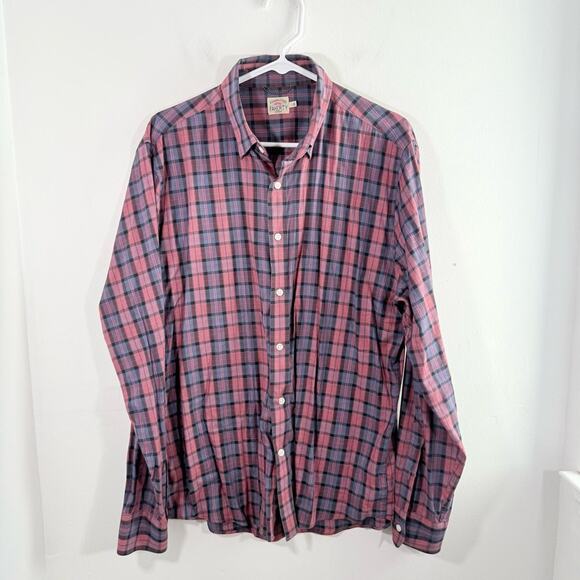 Faherty Other - Faherty Red Blue Plaid Movement Long Sleeve Cotton Button Down Shirt Large